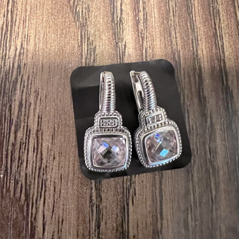 Pink cubic zirconia earrings